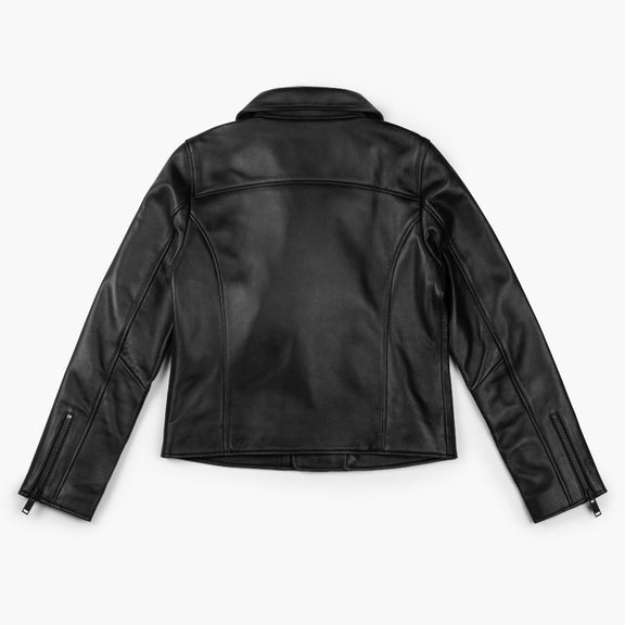 Black Biker Leather Jacket for Women