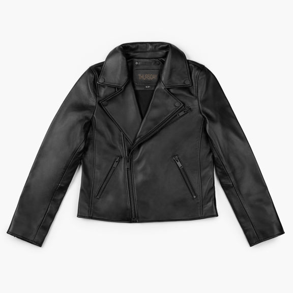 Black Biker Leather Jacket for Women