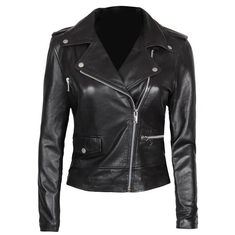 Black Leather Jackets for Women Biker Style jackets