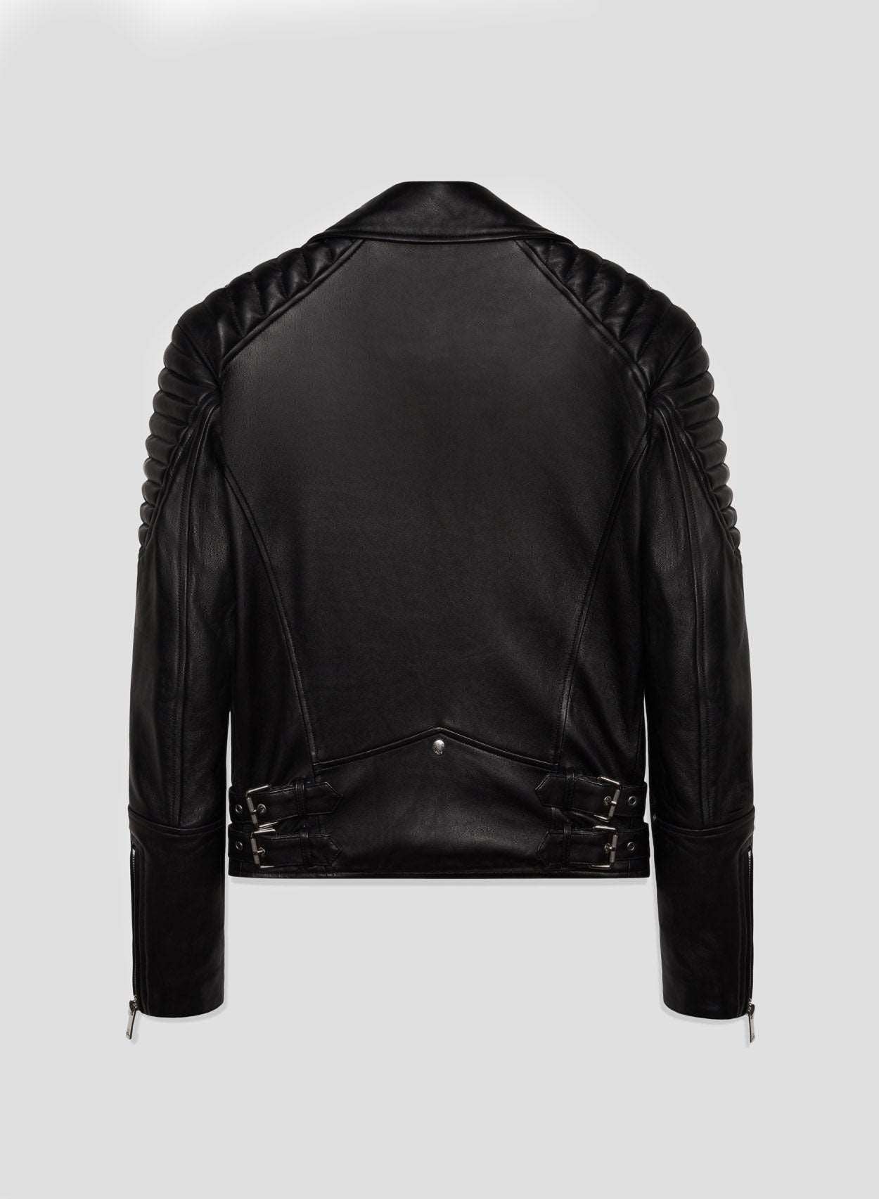 Black Leather Motorbike Jacket for Men
