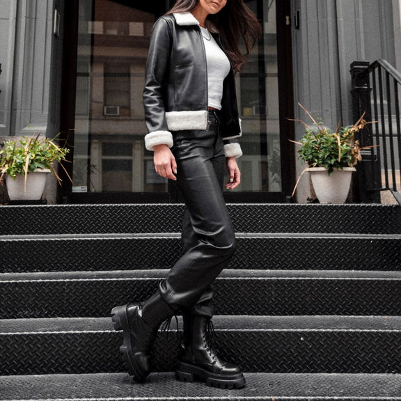 Women's Black Shearling Jacket