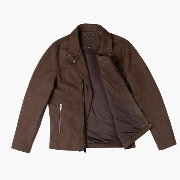 Brown Buffalo Biker Leather Jacket for Men - Tonybon