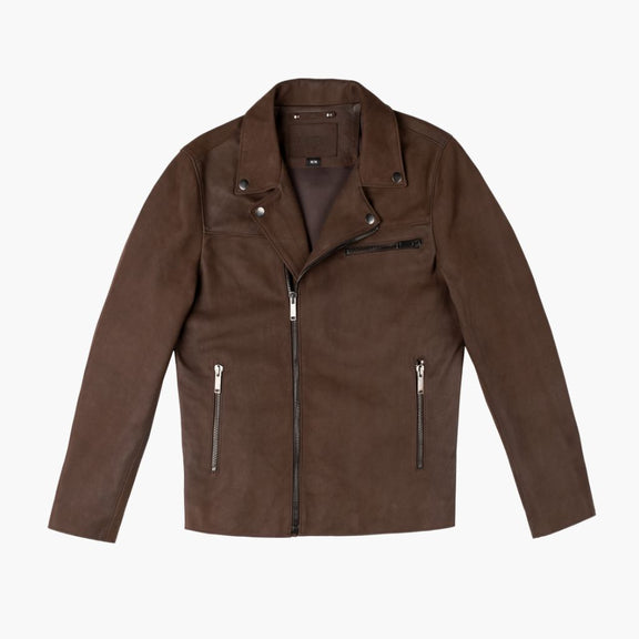 Brown Buffalo Biker Leather Jacket for Men - Tonybon