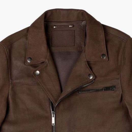 Brown Buffalo Biker Leather Jacket for Men - Tonybon