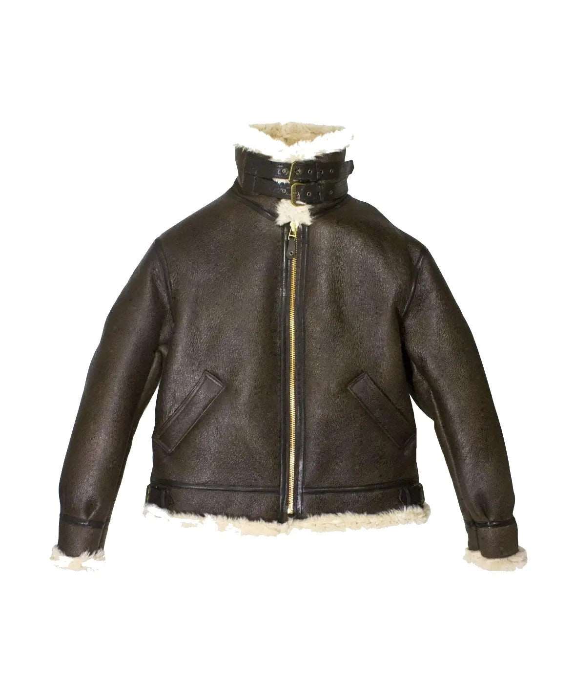 Mens Aviator Style Shearling Leather Jacket - Bomber Jacket