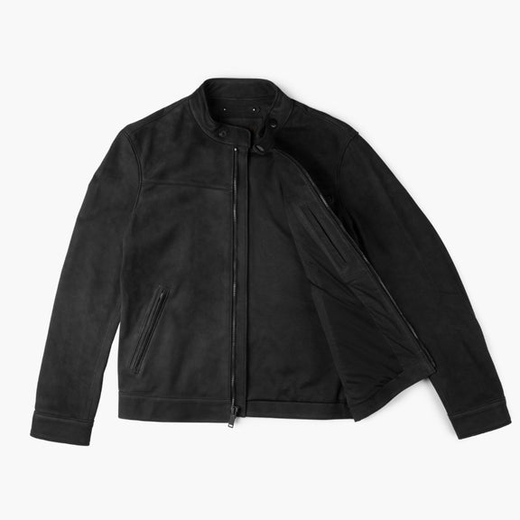 Men's Black Suede Leather Jacket