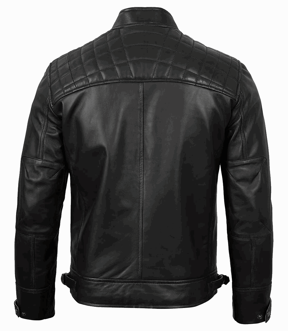 Leather Jackets for Men Fashion - Quilted Shoulders Men's Leather Jacket