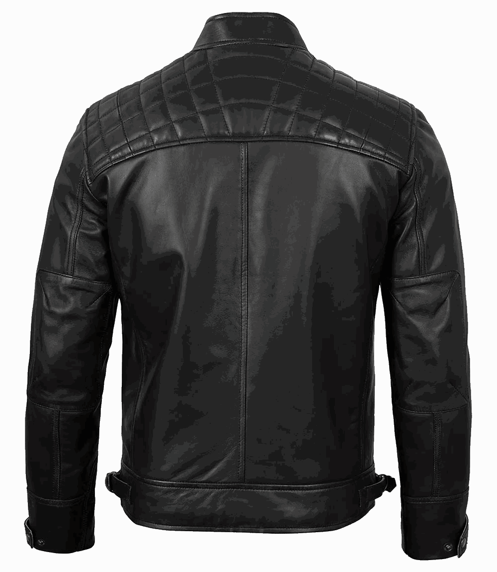 Leather Jackets for Men Fashion - Quilted Shoulders Men's Leather Jacket