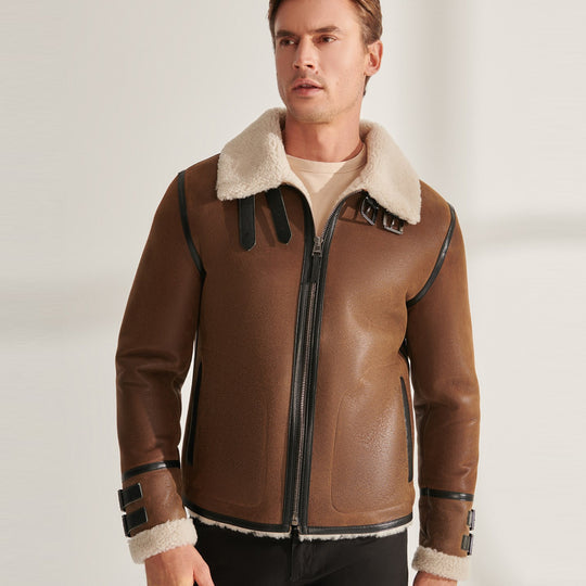 Shearling Leather Jacket , Avaitor Jacket , Aviator Jacket , Bomber Jacket , Sherling Jacket, Shearling Jacket