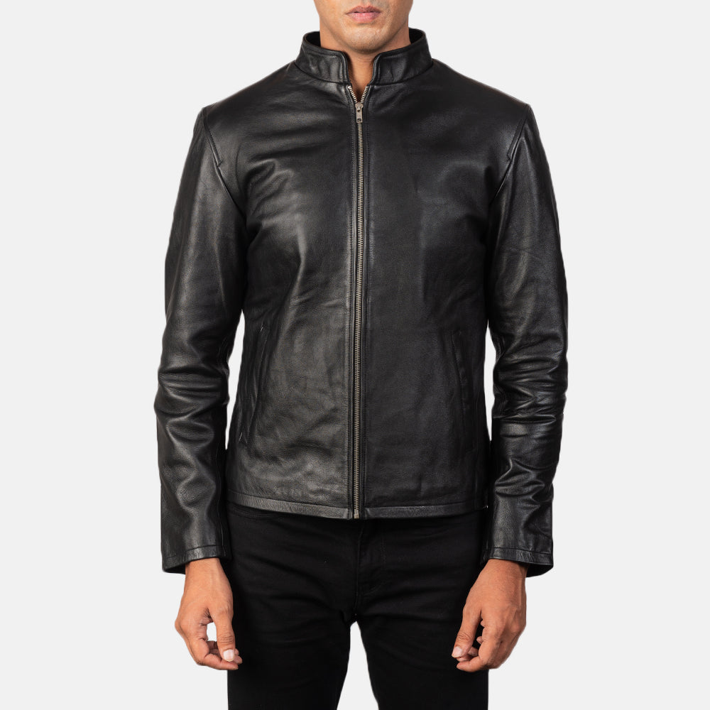 Men's Armand Black Leather Racer Jacket