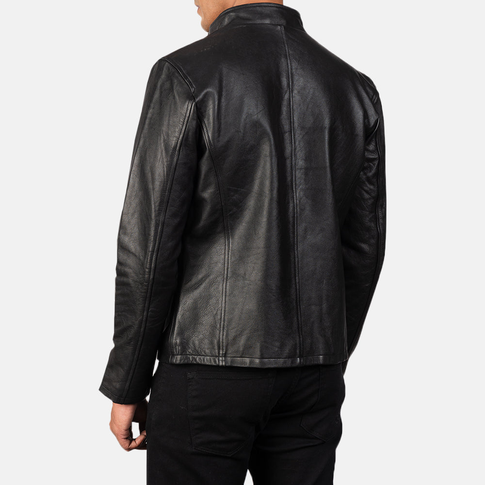 Men's Armand Black Leather Racer Jacket