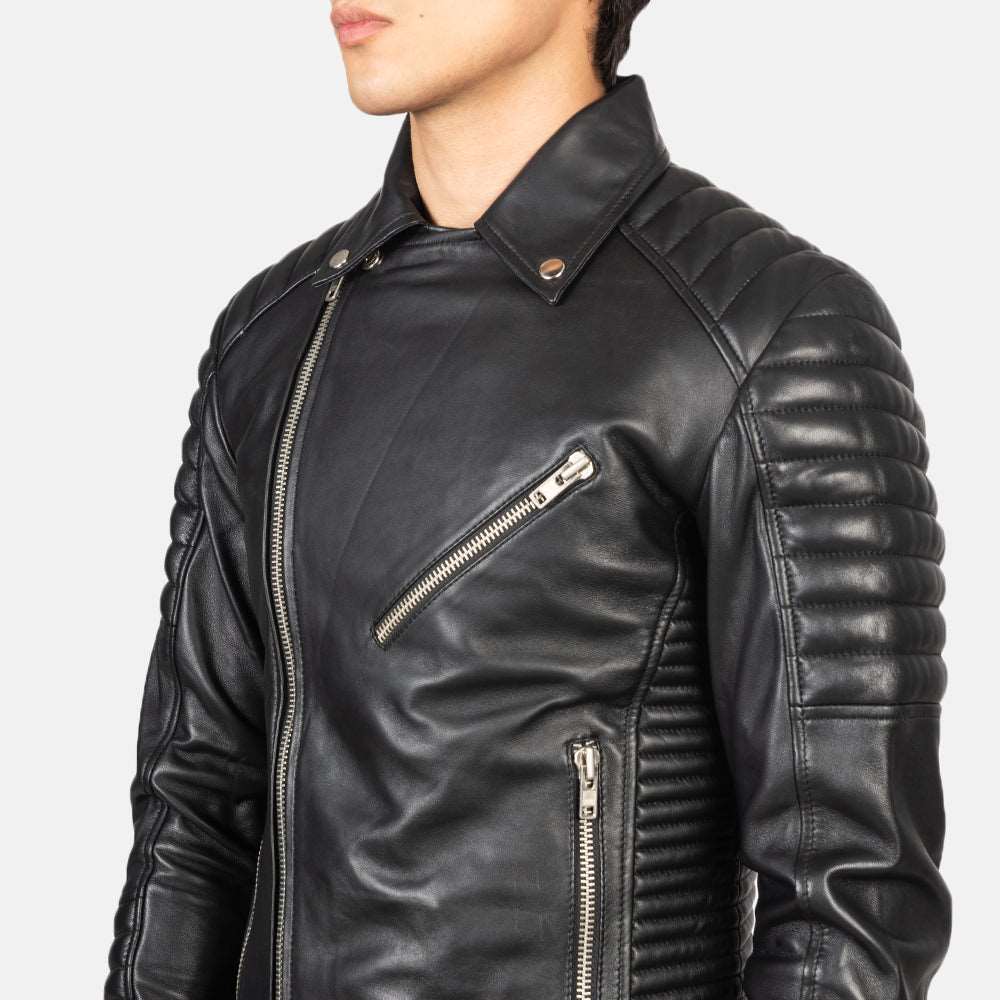 Men's Leather Motorcycle Jacket - Biker Jacket