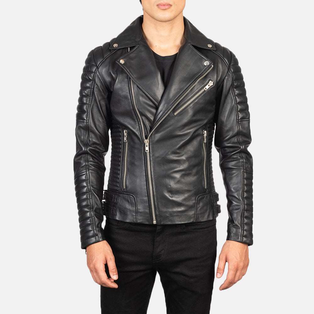 Men's Leather Motorcycle Jacket - Biker Jacket