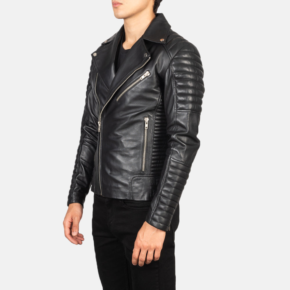 Men's Leather Motorcycle Jacket - Biker Jacket