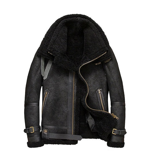 Mens Flight Aviator B3 Shearling Jacket men's B3 aviator jacket, flight aviator leather jacket, shearling leather jacket, bomber jacket, men's winter coat, high-quality aviator jacket, stylish men's jacket, warm leather jacket, luxury bomber jacket, men's outerwear, durable leather jacket, shearling fur aviator jacket