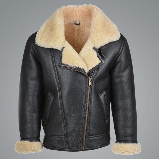 B3 Flying Cockpit Aviator Shearling Jacket For Mens men's aviator jacket, B3 shearling jacket, flying cockpit jacket, men's leather outerwear, winter fashion, high-quality aviator jacket, stylish men's jacket, warm shearling jacket, luxury winter coat, men's fashion jacket, durable leather jacket, contemporary aviator jacket