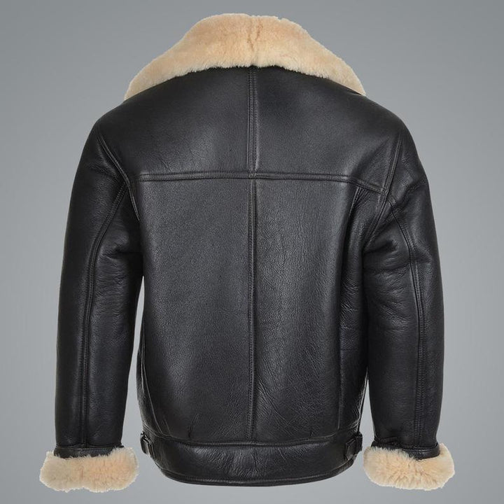 B3 Flying Cockpit Aviator Shearling Jacket For Mens men's aviator jacket, B3 shearling jacket, flying cockpit jacket, men's leather outerwear, winter fashion, high-quality aviator jacket, stylish men's jacket, warm shearling jacket, luxury winter coat, men's fashion jacket, durable leather jacket, contemporary aviator jacket