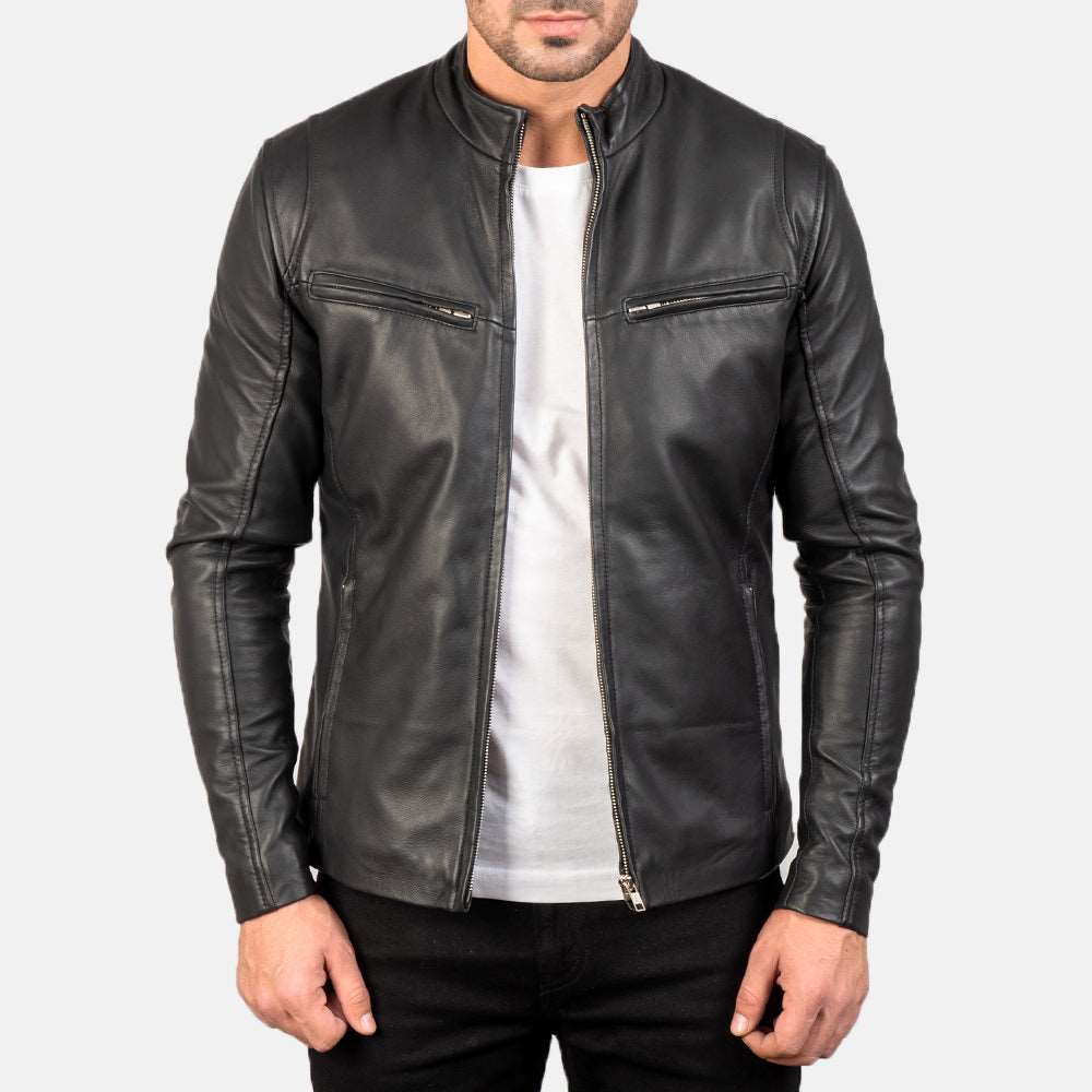 Mens Black Leather Jackets Classical Look