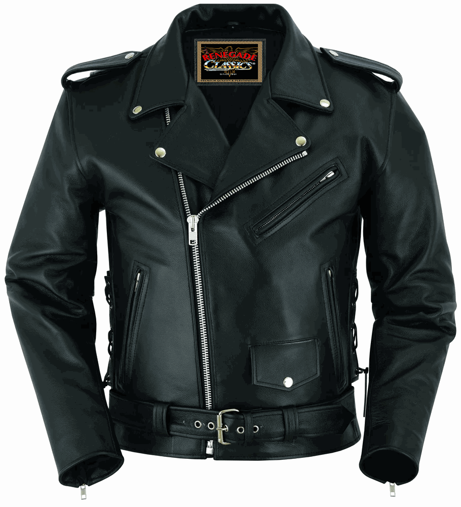 Mens Black Biker Leather Jacket - MotorBike Jacket