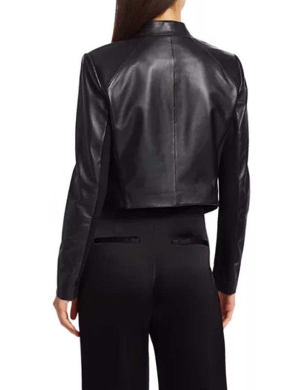 Women's Short Body leather jacket Classical  look