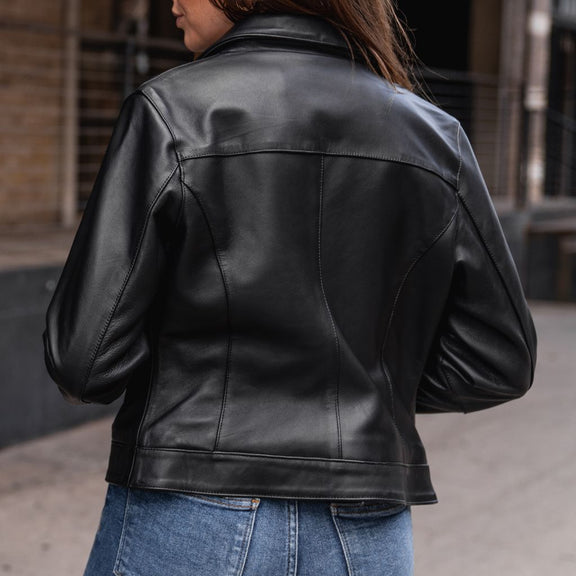 Womens Black Leather Jacket 