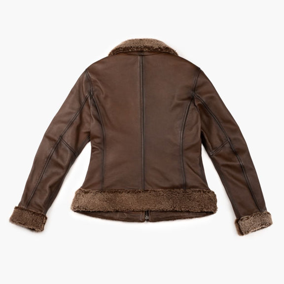 womens leather bomber jacket with fur collar