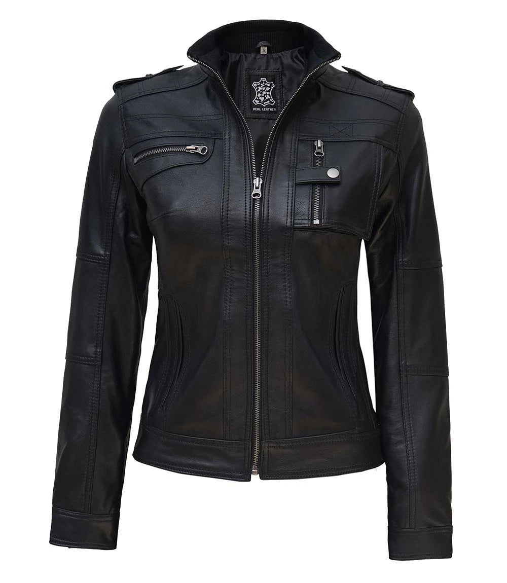 Womens Black Leather Jacket WIth Shirt Styled Women's Black Leather Jacket, Shirt Style Leather Jacket, Stylish Women's Leather Jacket, Black Leather Shirt Jacket, Premium Quality Leather Jacket, Ladies Leather Outerwear, Elegant Women's Leather Jacket, Women's Fashion Leather Outerwear, High-Quality Leather Jacket for Women, Trendy Women's Leather Jacket, Real Leather Shirt Jacket for Women