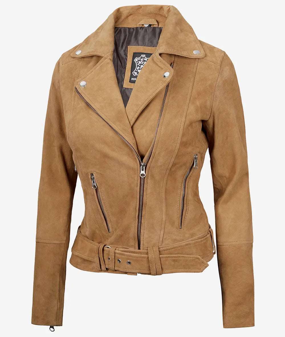 Womens Premium Brown Suede Biker Leather Jacket Women's suede biker jacket Brown suede leather jacket Premium suede jacket for women Stylish women's biker jacket High-quality suede outerwear Luxury suede leather jacket Durable women's suede jacket Classic biker jacket for women Versatile women's leather jacket Comfortable suede leather jacket Women's brown biker jacket Elegant suede jacket for women Women's trendy suede jacket Modern suede biker jacket Soft suede leather jacket