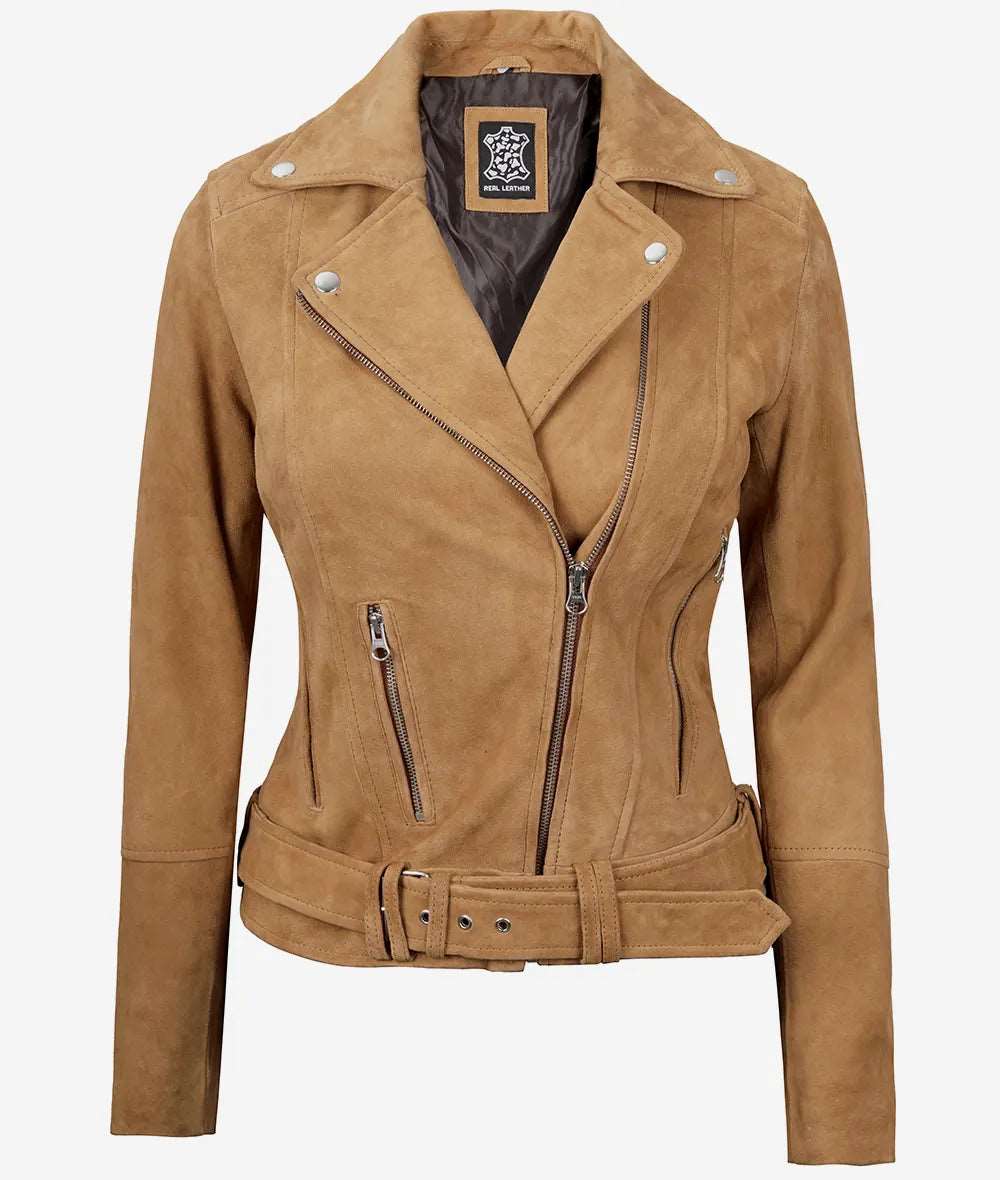 Womens Premium Brown Suede Biker Leather Jacket Women's suede biker jacket Brown suede leather jacket Premium suede jacket for women Stylish women's biker jacket High-quality suede outerwear Luxury suede leather jacket Durable women's suede jacket Classic biker jacket for women Versatile women's leather jacket Comfortable suede leather jacket Women's brown biker jacket Elegant suede jacket for women Women's trendy suede jacket Modern suede biker jacket Soft suede leather jacket