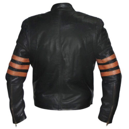 Wolverine motorcycle jacket Wolverine leather jacket X-Men Wolverine leather jacket Hugh Jackman Wolverine jacket Wolverine costume jacket Brown leather jacket Superhero leather jacket Wolverine cosplay jacket Wolverine biker jacket X-Men leather jacket Wolverine movie jacket Wolverine yellow stripe jacket Wolverine outerwear Wolverine fashion jacket Genuine leather motorcycle jacket