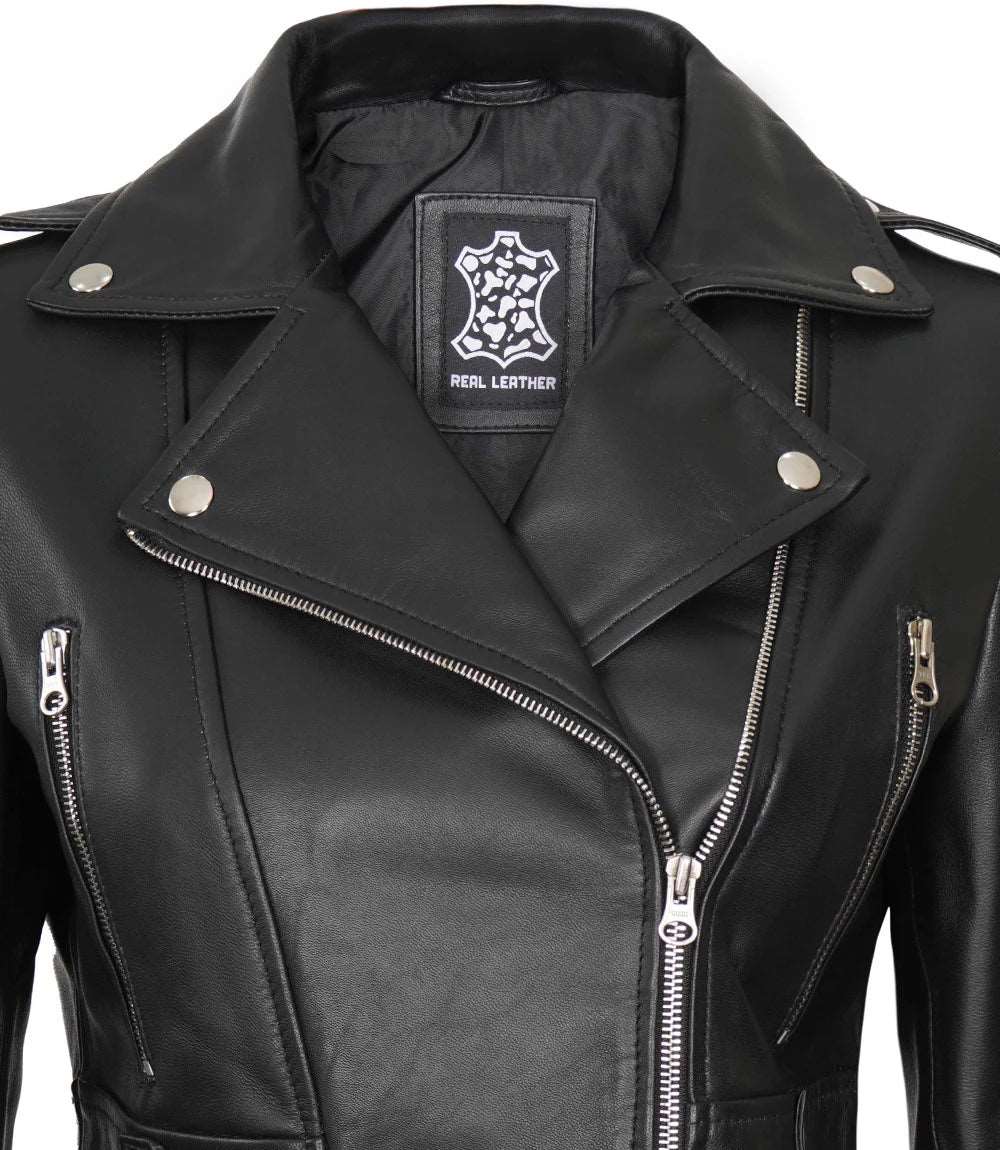 Black Cropped Leather Motorbike Jacket For Womens - Short Body Jacket Black Cropped Leather Motorbike Jacket, Women's Leather Jacket, Short Body Jacket, Biker Jacket for Women, Stylish Leather Jacket