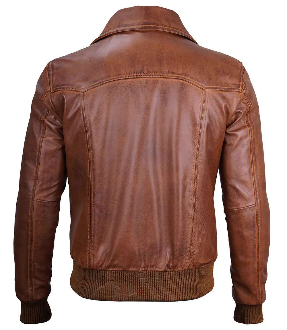 Mens Brown Distressed Leather Bomber Jacket With Band Collar men's leather jacket, brown leather jacket, distressed leather jacket, bomber jacket, genuine leather jacket, men's bomber jacket, distressed bomber jacket, brown bomber jacket, stylish men's leather jacket, high-quality leather jacket, men's fashion jacket, men's outerwear, leather jacket for men, men's brown leather jacket, classic leather jacket, timeless leather jacket, luxury leather jacket, men's durable leather jacket, 