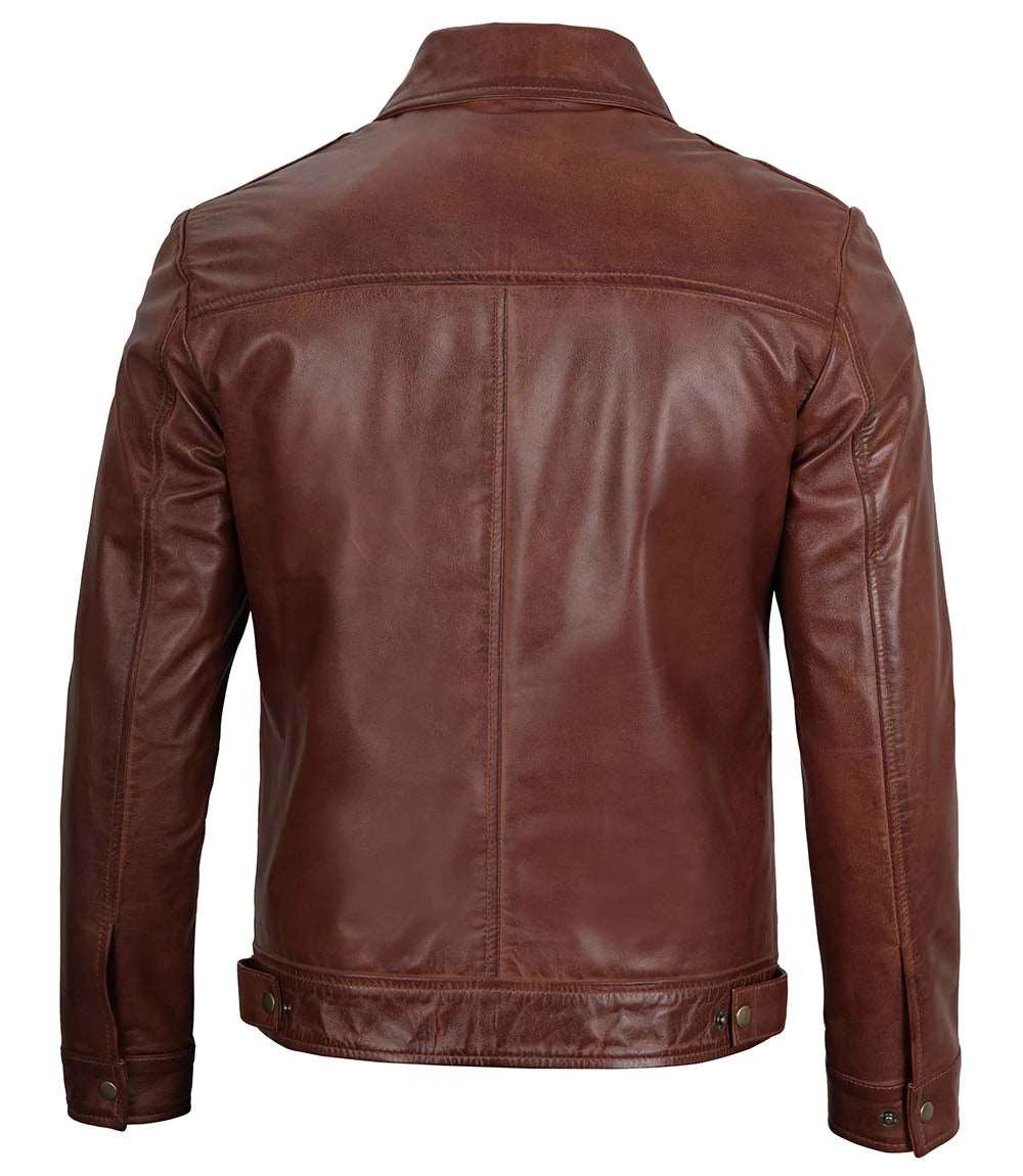 Mens John Wick Style Brown Tan Leather Jacket - Real Leather Jacket