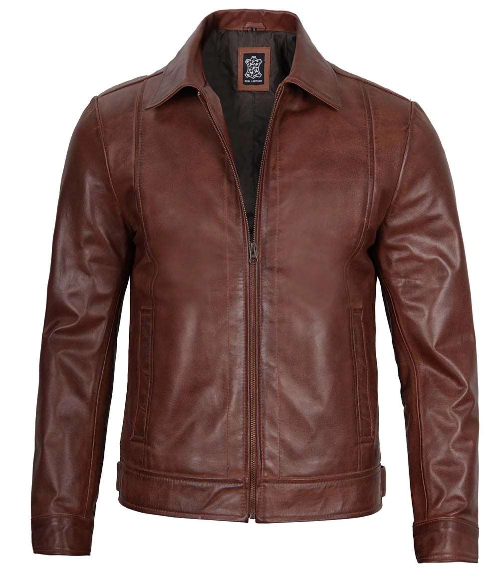 Mens John Wick Style Brown Tan Leather Jacket - Real Leather Jacket