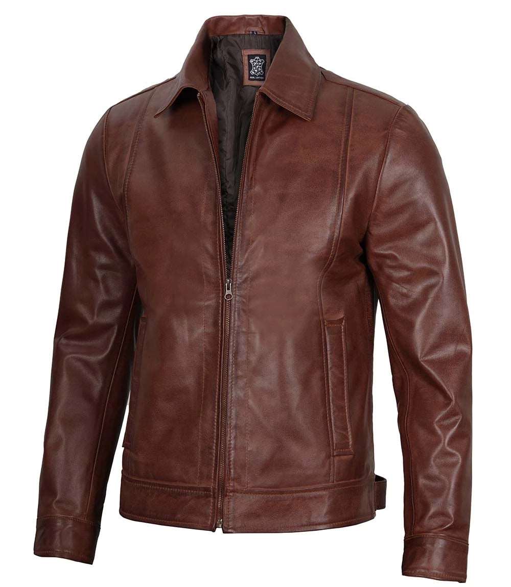 Mens John Wick Style Brown Tan Leather Jacket - Real Leather Jacket