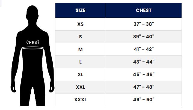 leather vest Size Chart